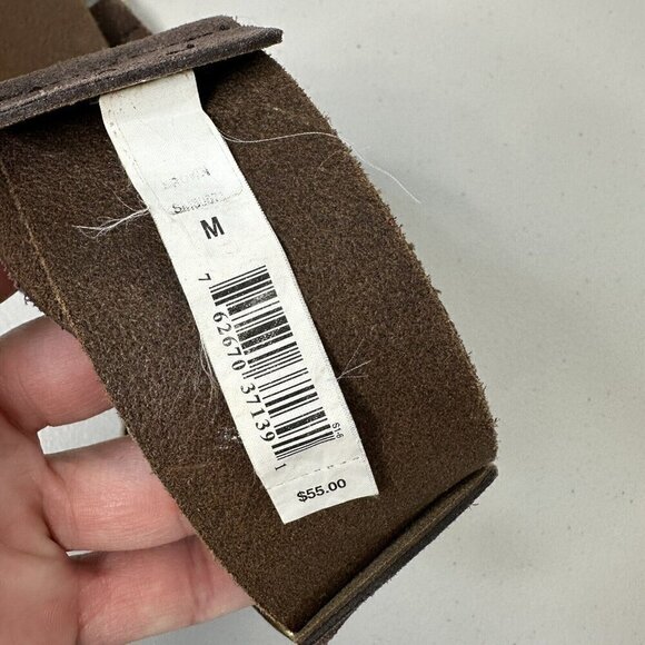 Steve‎ Madden Belt Brown Suede Leather Brass Buckle Rhinestone Size M - Picture 11 of 15